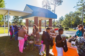 Nourish NC visited Wrightsboro Elementary School on October 26, 2017 to celebrate Hispanic Heritage Month with a Hispanic Farmer's MarKID. Photo By: Bradley Pearce